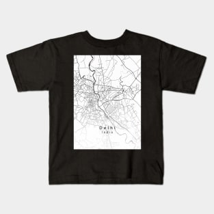 Delhi India City Map white Kids T-Shirt
